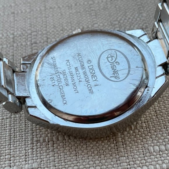 Disney Accutime Women Wristwatch Silver Tone Pink Face Quartz Watch - Picture 9 of 12